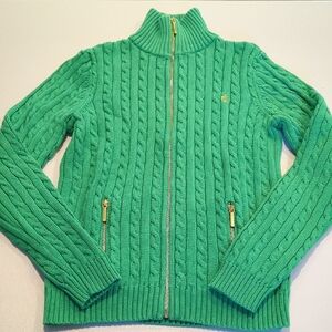 EUC Ralph Lauren Cable Knit Full Zip Sweater